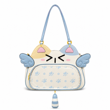 Women's Kawaii Pastel Blue Cat Shoulder Bag