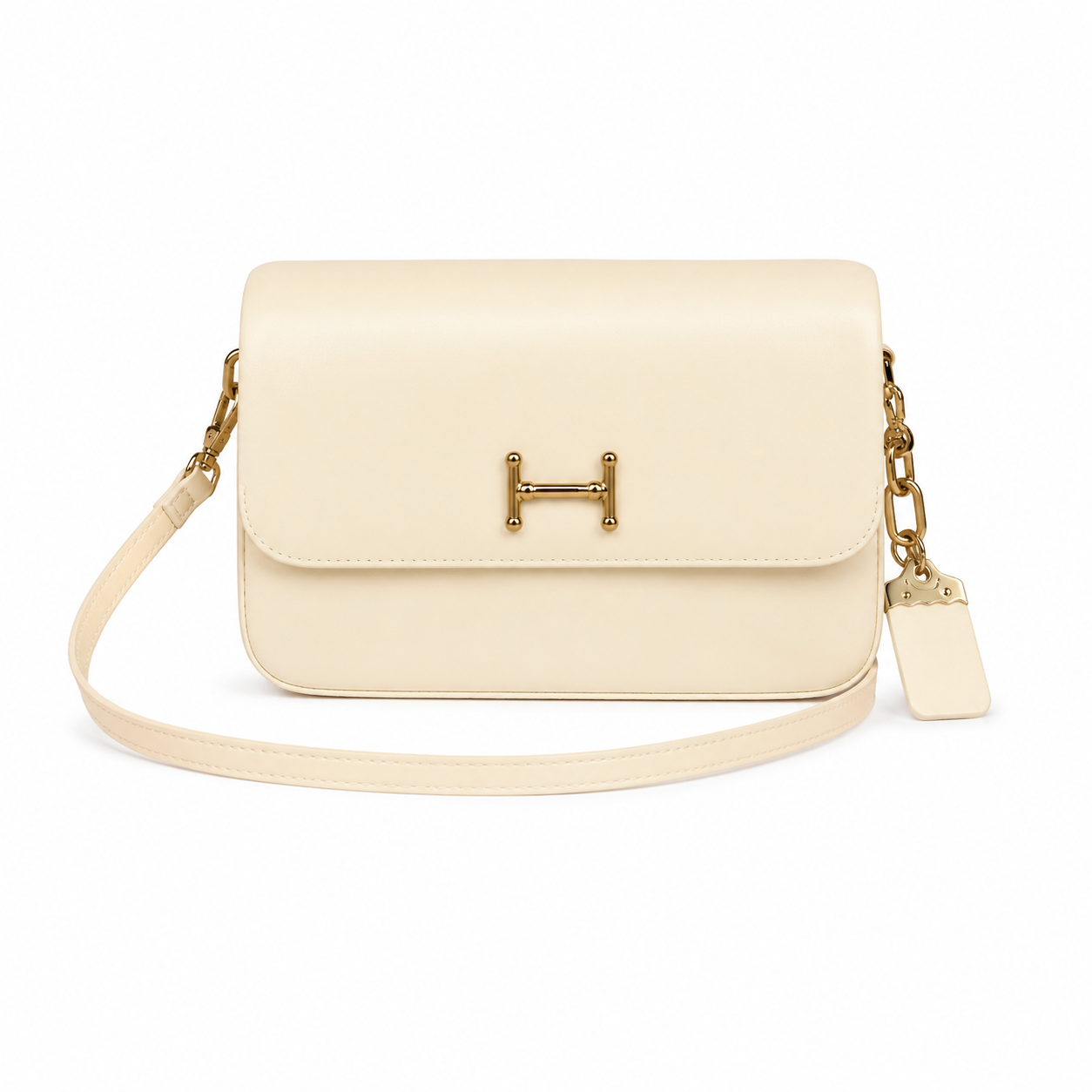 Elegant Chain Shoulder Bag – Cream