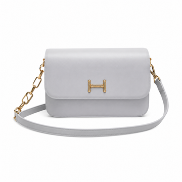 Elegant Chain Shoulder Bag – Light Gray