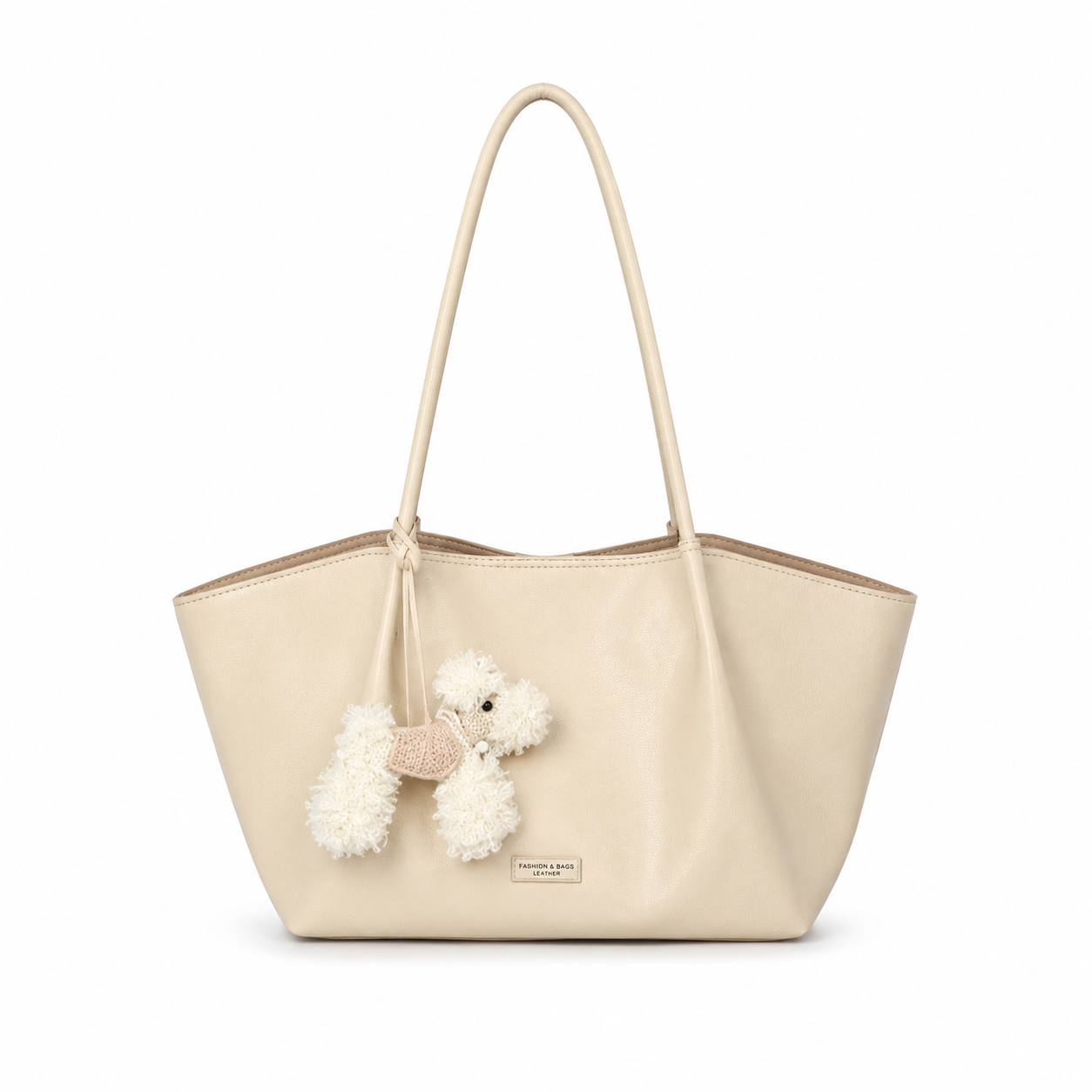 Classic Pom-Pom Tote Bag – Cream