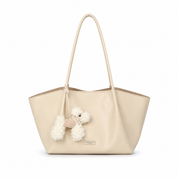 Classic Pom-Pom Tote Bag – Cream
