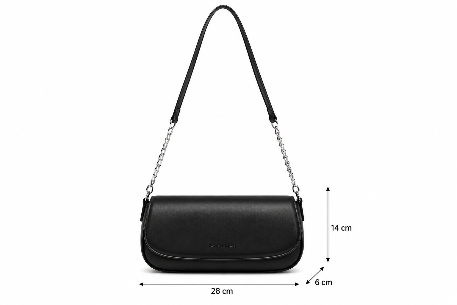 Classic Chain Shoulder Bag – Black