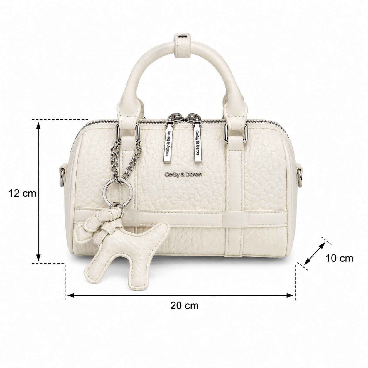 CoGy & Deron Mini Boston Bag – White