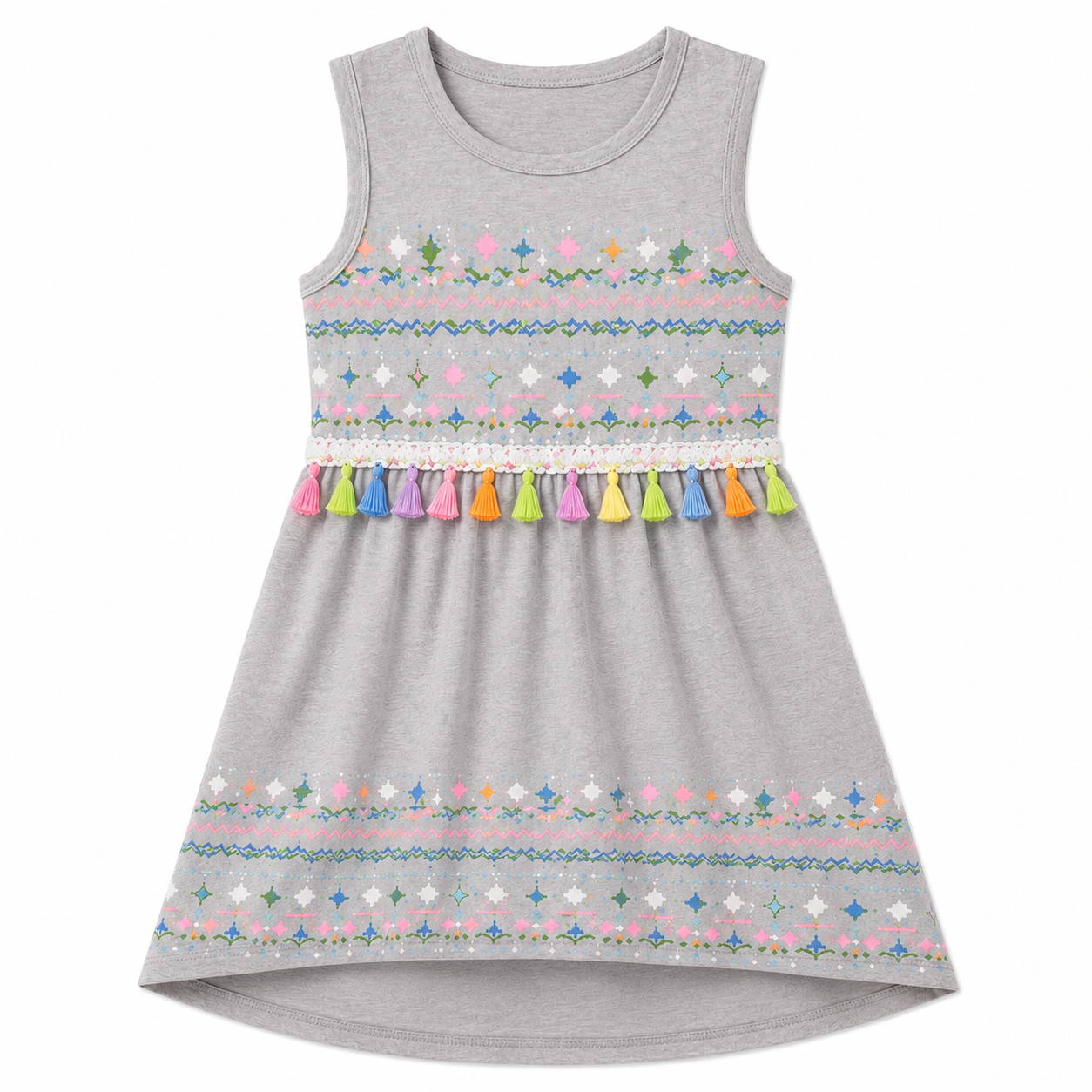 SARUSHKA Kids Girls Sleeveless Dress – Grey