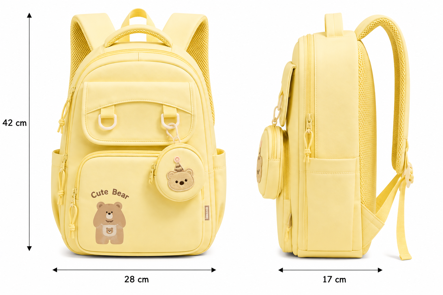 Cute Bear Large School Backpack