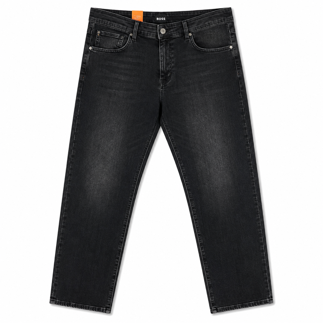 Men’s Black Washed Straight Fit Jeans