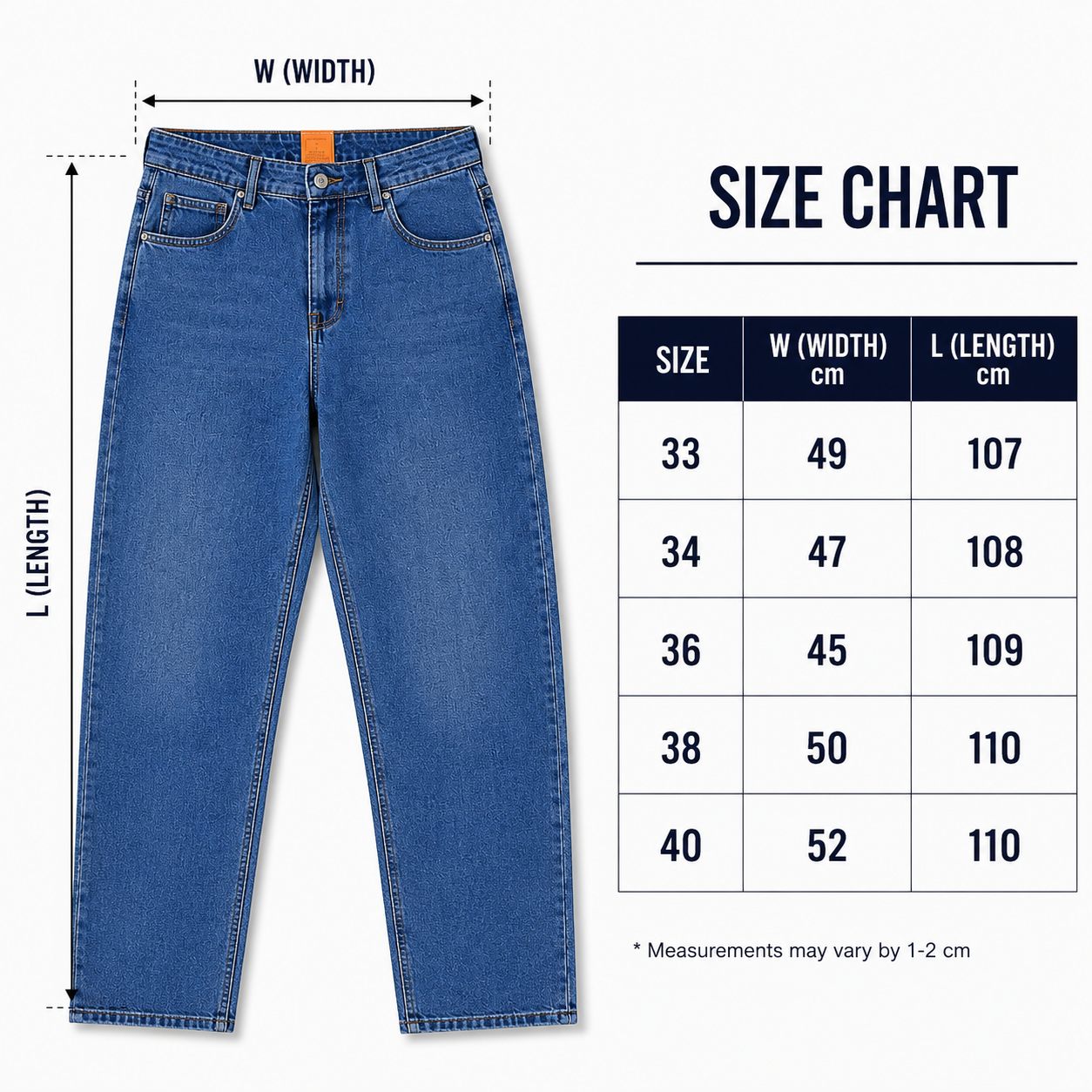 Men’s Classic Blue Straight Fit Jeans
