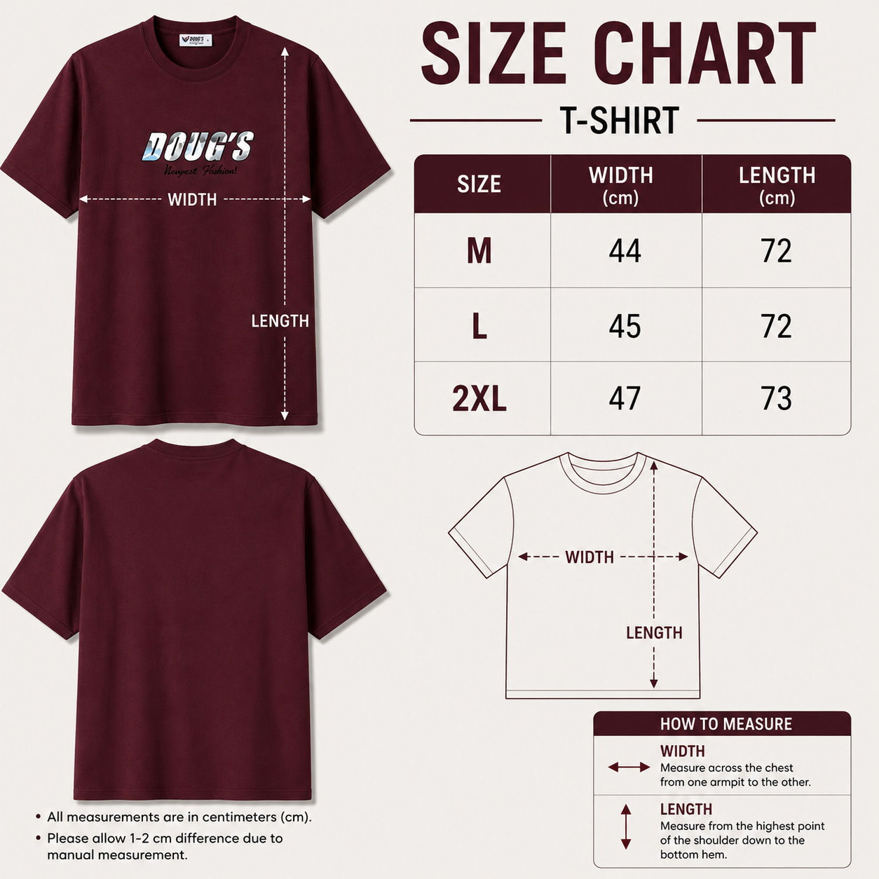 Men’s DOUG’S Graphic T-Shirt – Burgundy