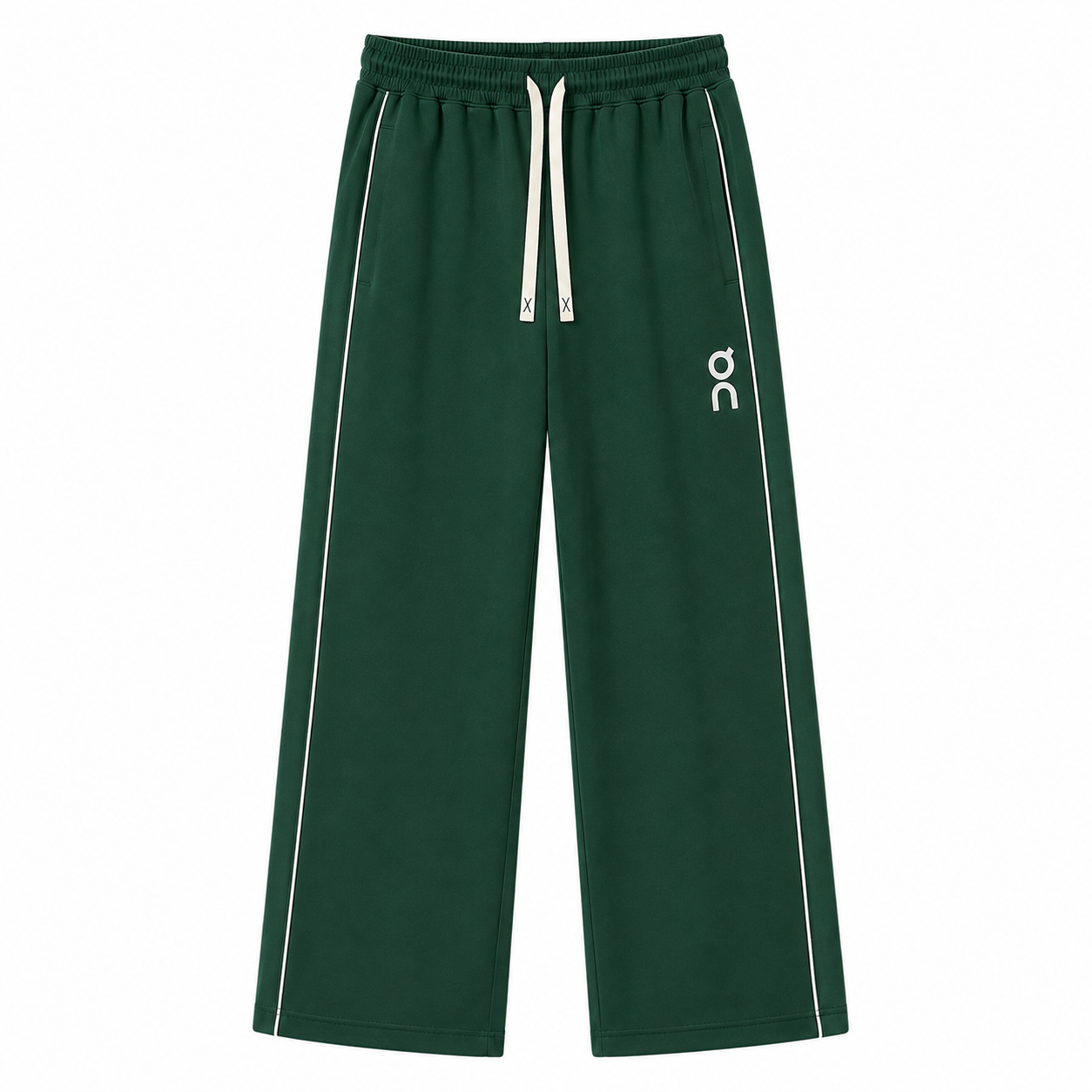 Men’s Wide Leg Track Pants – Dark Green