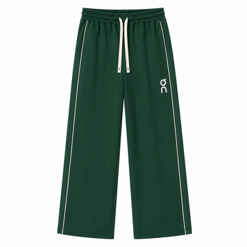 Men’s Wide Leg Track Pants – Dark Green