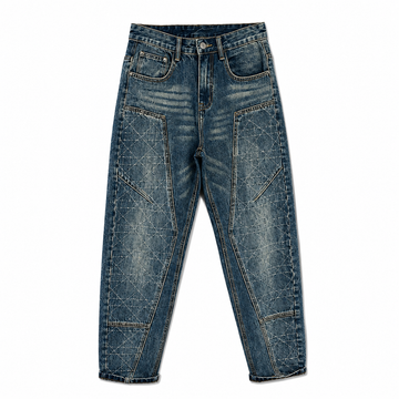 Men’s Vintage Washed Panel Denim Jeans