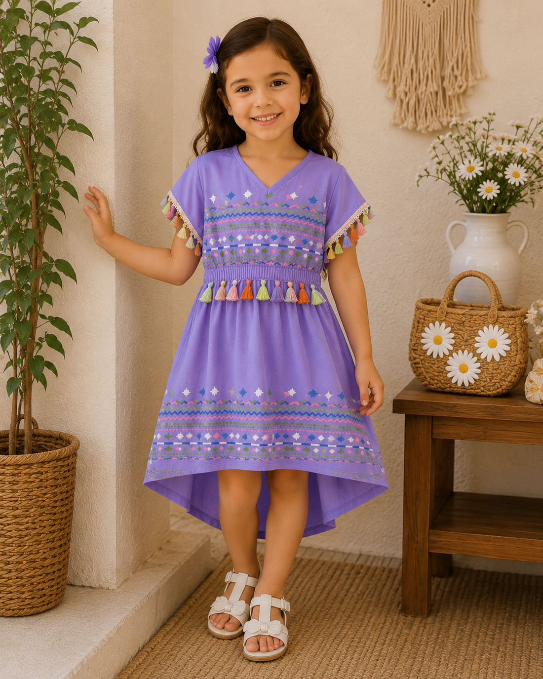 SARUSHKA Kids Girls High-Low Dress – Lavender