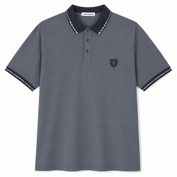 Men’s Contrast Trim Polo Shirt – Gray