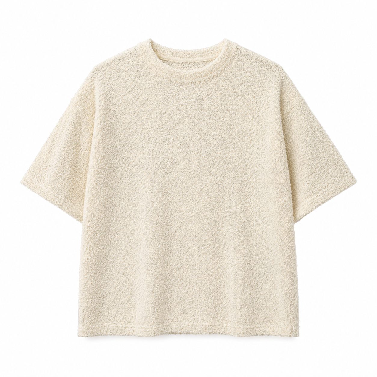 Men’s Textured Oversized T-Shirt – Off White