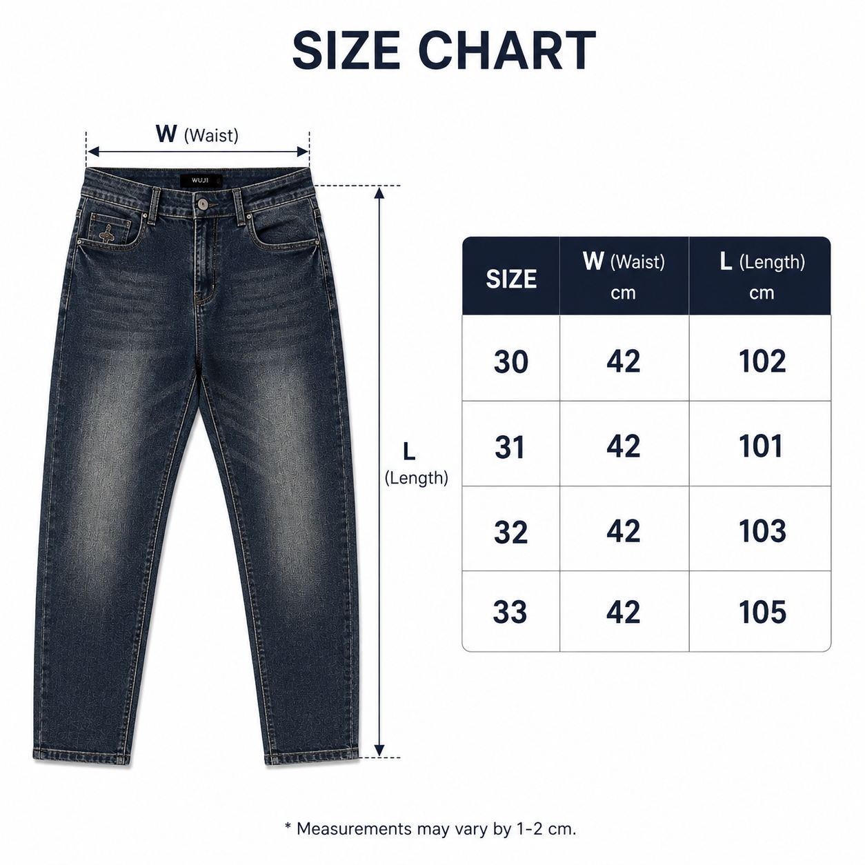 Men’s Dark Blue Washed Slim Fit Jeans