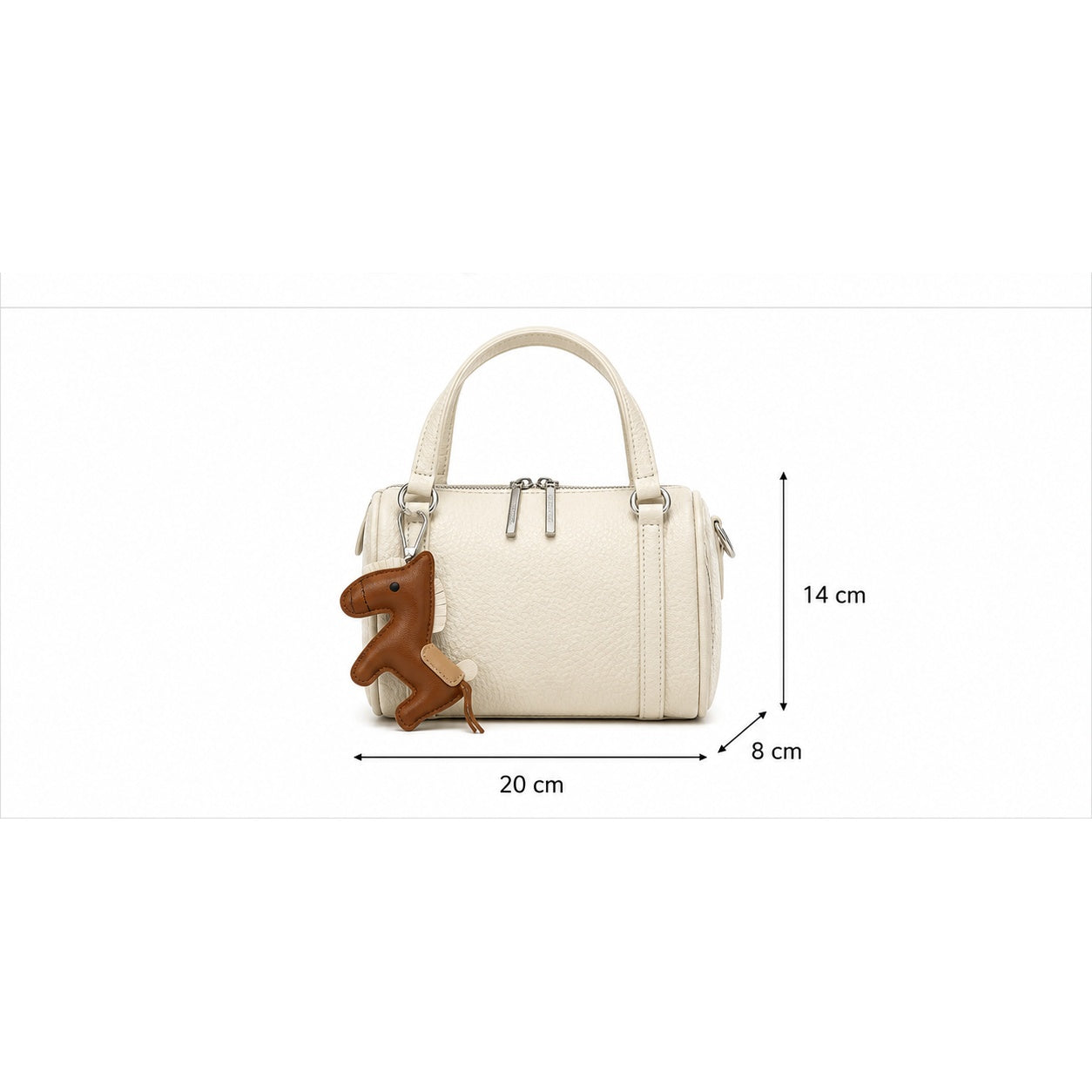 Women's Elegant Ivory Boston Handbag