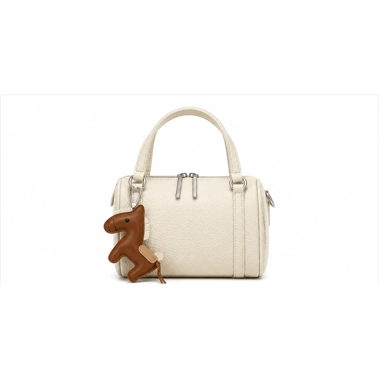 Women's Elegant Ivory Boston Handbag