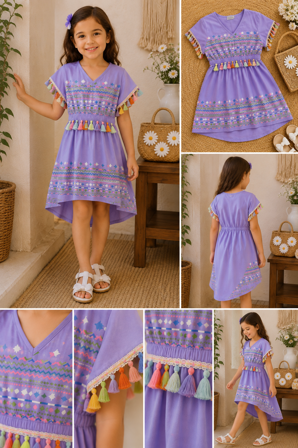 SARUSHKA Kids Girls High-Low Dress – Lavender