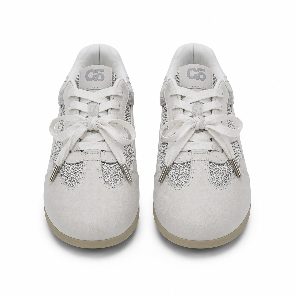 Women's White & Gray Retro Casual Sneakers