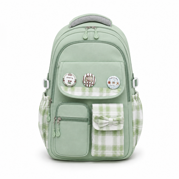 Trend OneB Plaid Multi-Pocket School Backpack