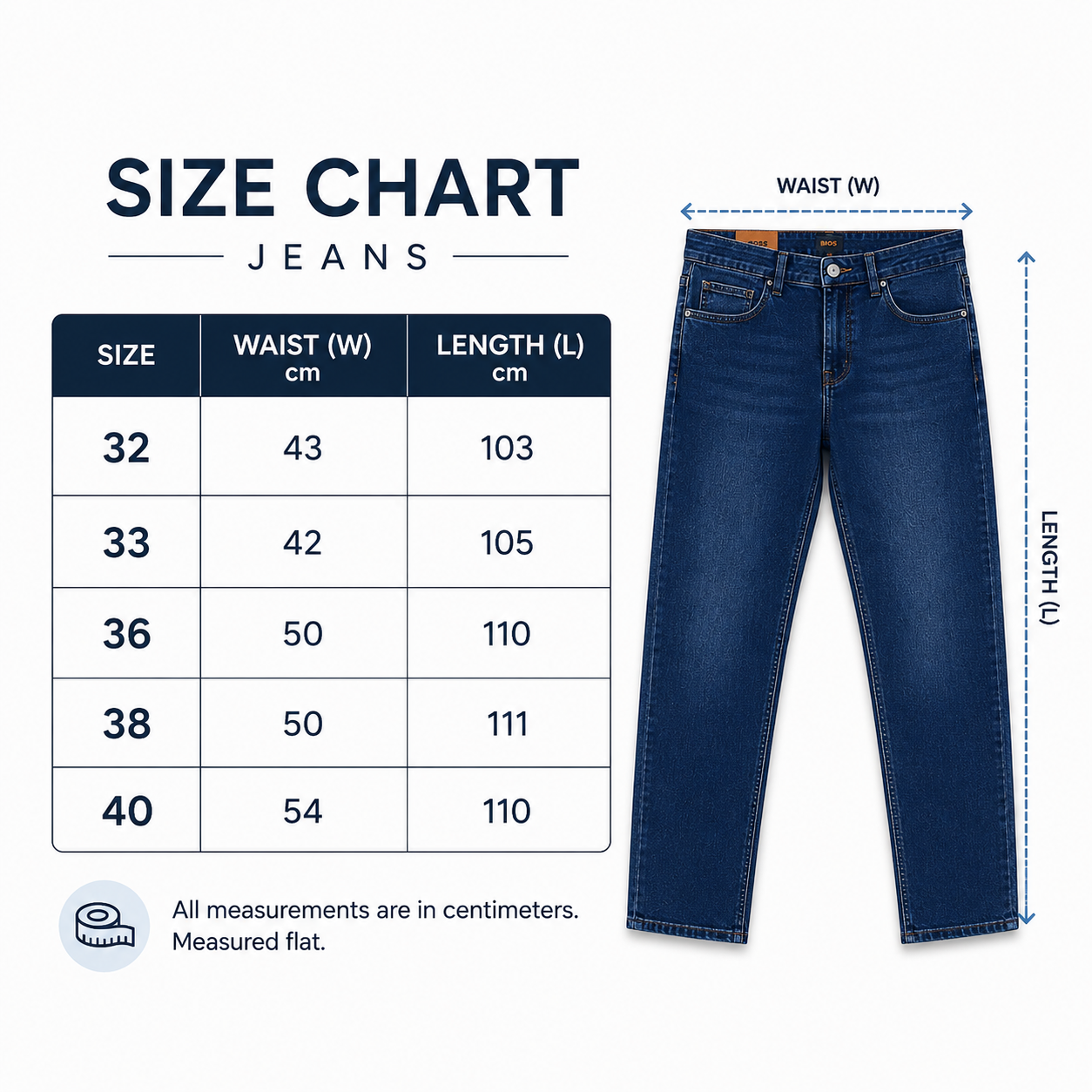 Men’s Dark Blue Washed Straight Fit Jeans