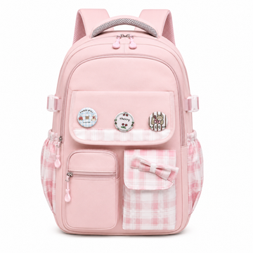 Pastel Plaid Large School Backpack