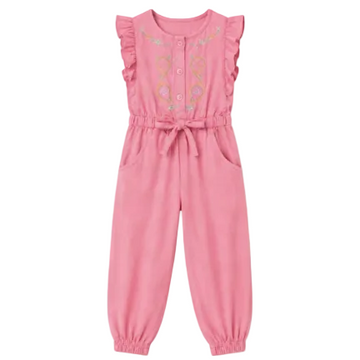 SARUSHKA Kids Girls Pink Summer Jumpsuit