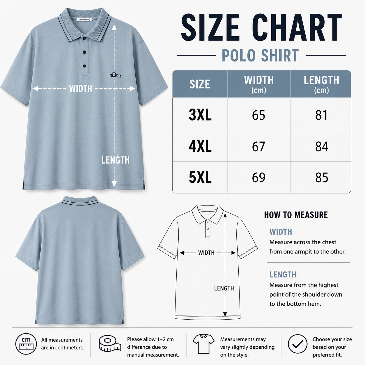 Men’s Classic Polo Shirt – Light Blue