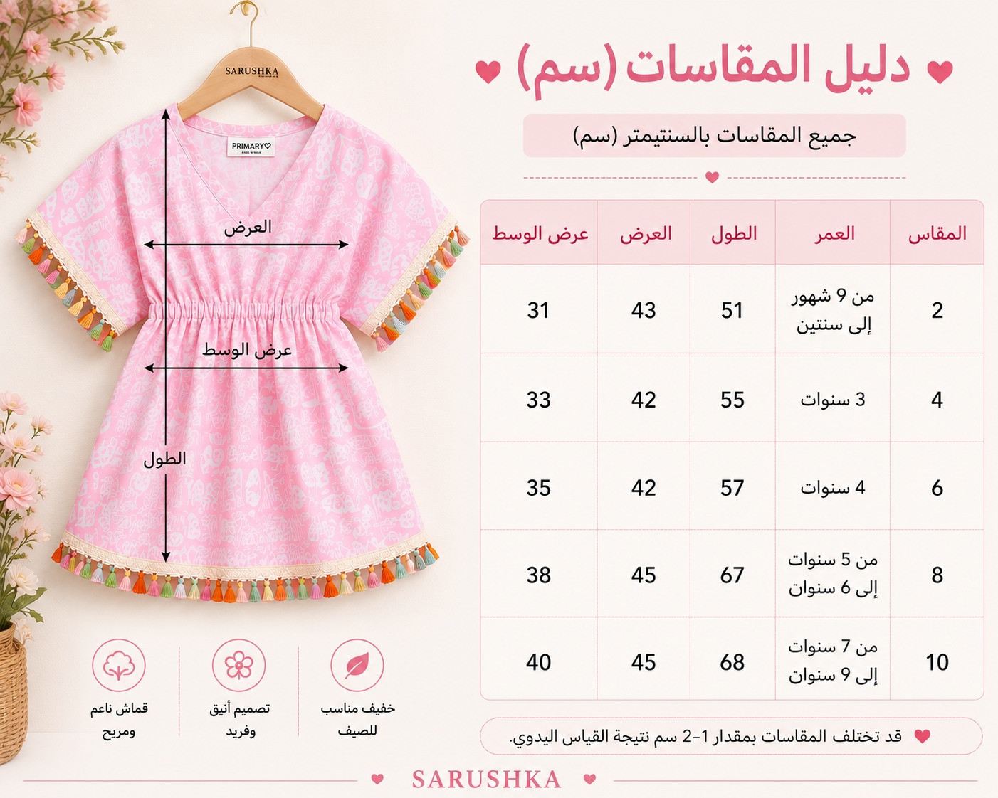 SARUSHKA Kids Girls Pink Beach Cover-Up Dress