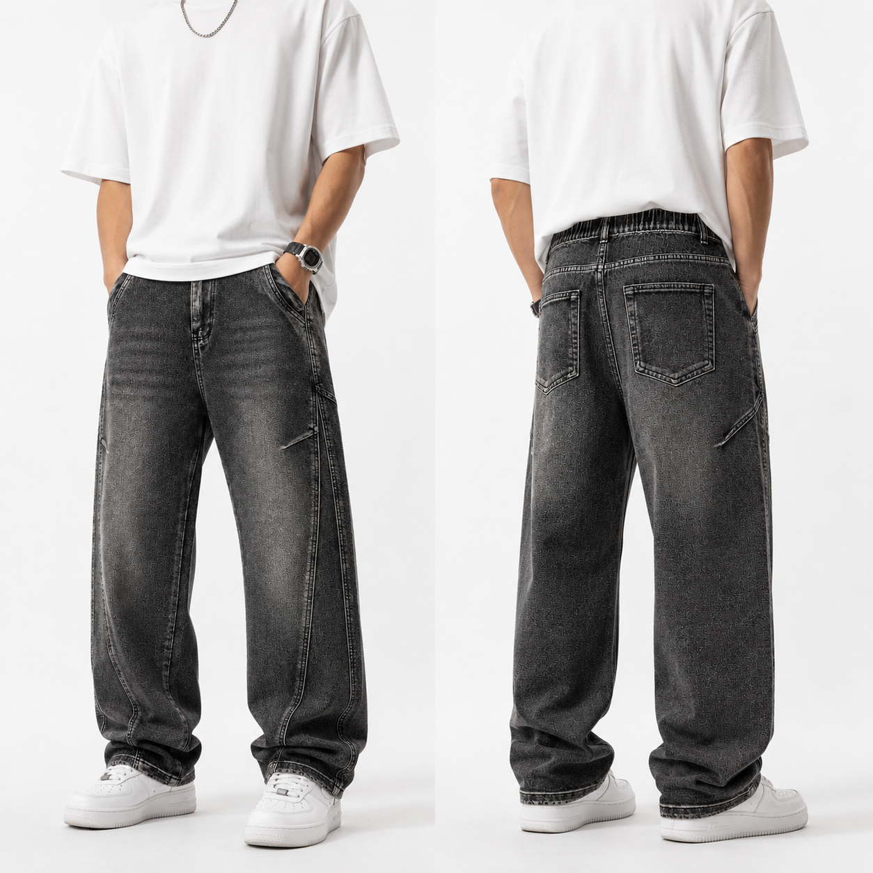 Men’s Washed Black Denim Jeans