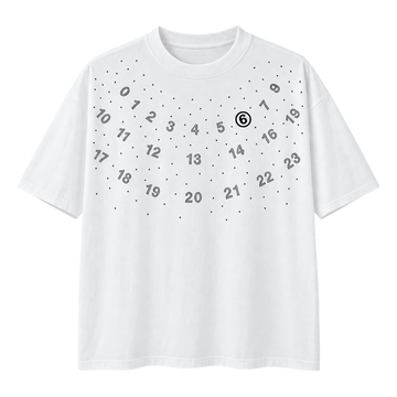 Men’s Rhinestone Number Oversized T-Shirt – White