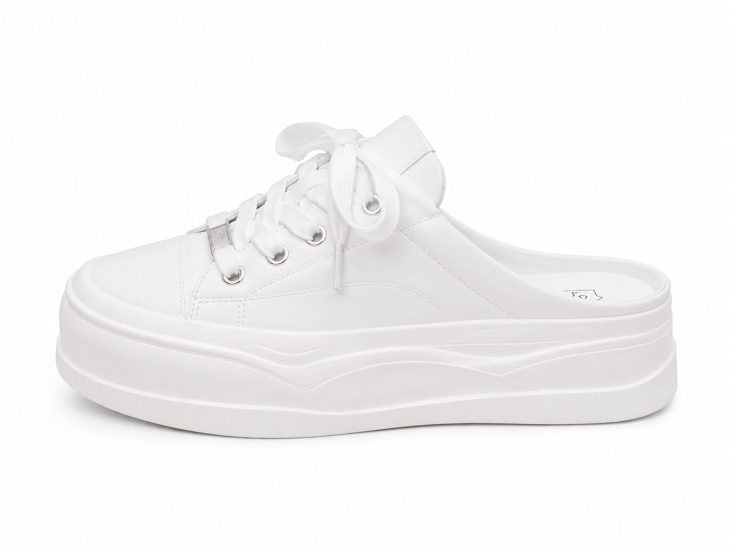Women's Platform Mule Sneakers - White
