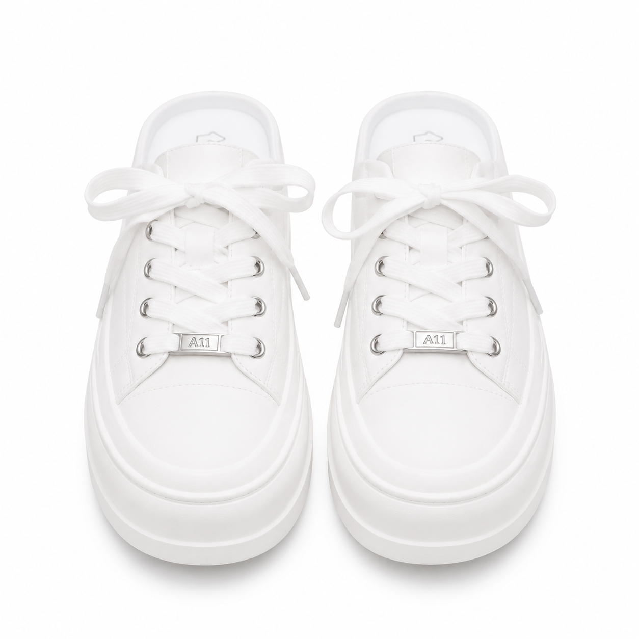 Women's Platform Mule Sneakers - White