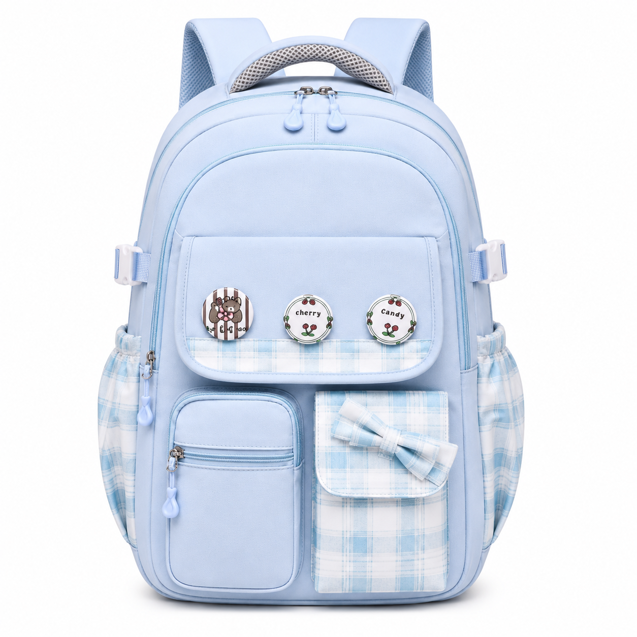 Pastel Plaid Large School Backpack