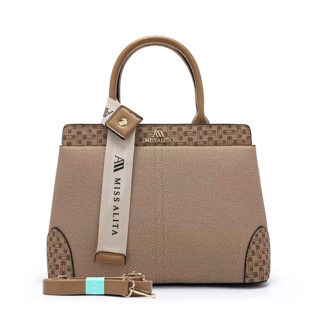 MISS ALITA Elegant Khaki Structured Handbag