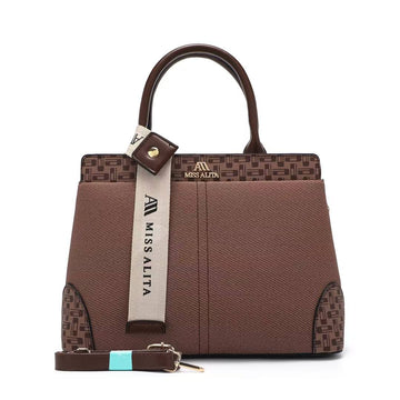 MISS ALITA Elegant Brown Structured Handbag