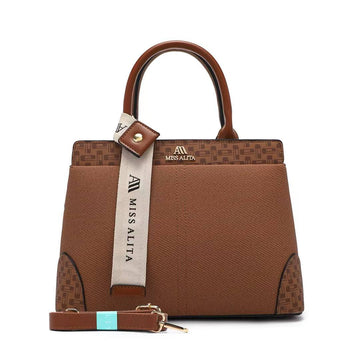 MISS ALITA Elegant Light Brown Structured Handbag