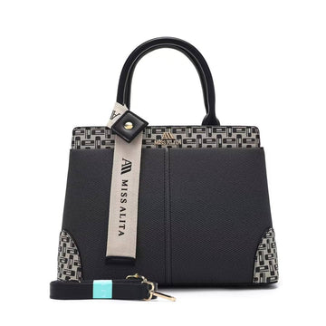 MISS ALITA Elegant Black Structured Handbag