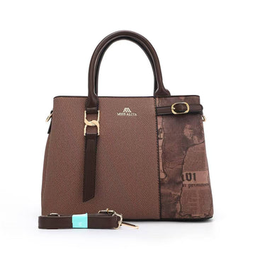 MISS ALITA Elegant Dark Brown Structured Handbag