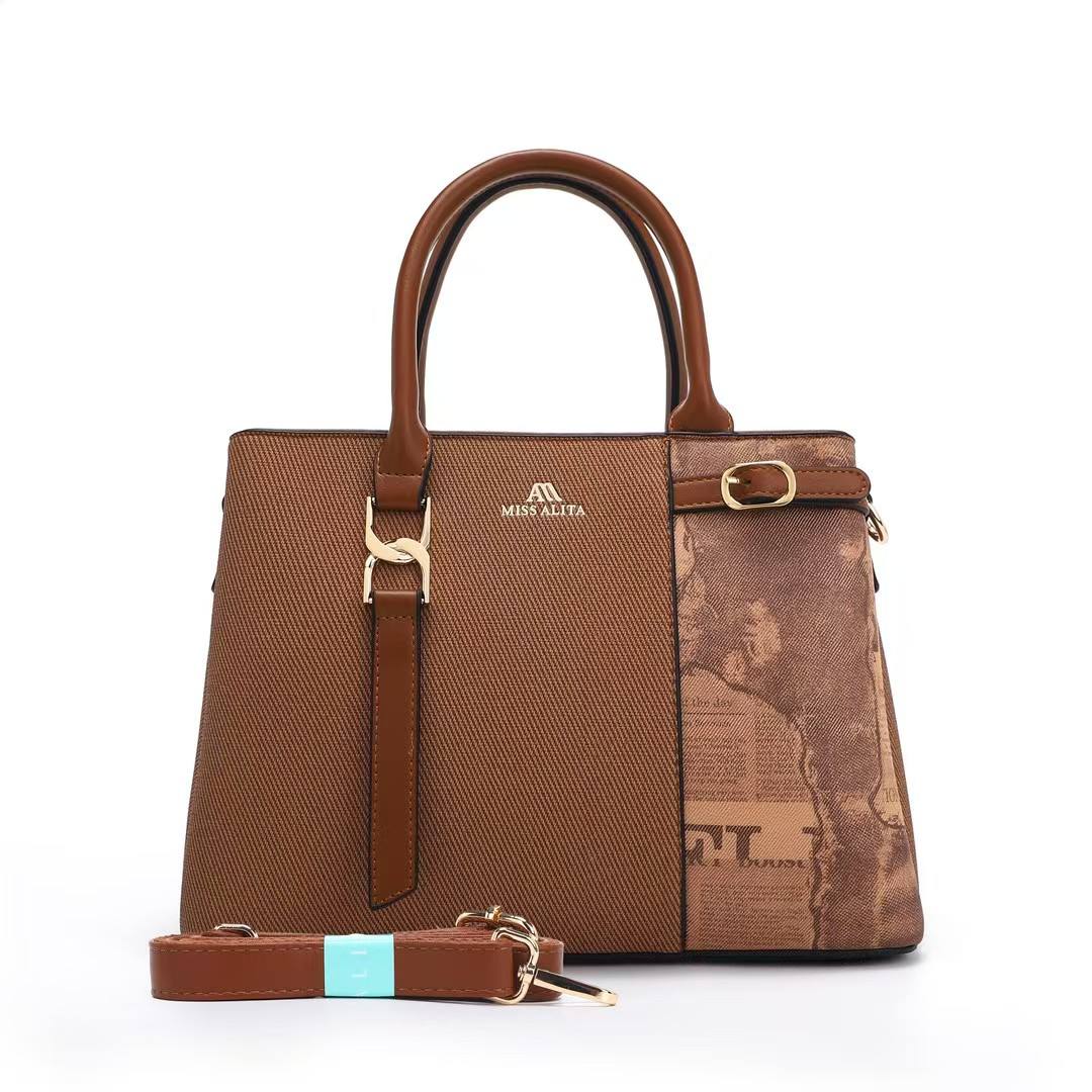 MISS ALITA Elegant Light Brown Structured Handbag