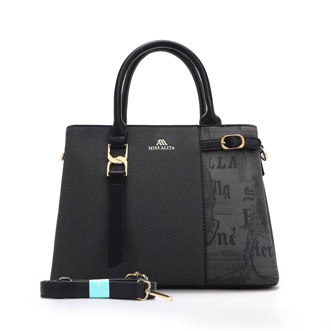 MISS ALITA Elegant Black Structured Handbag