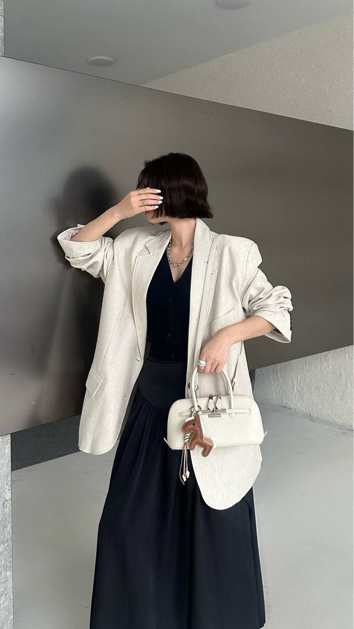 Women's Classic Pebbled Leather Top Handle Bag - Off White
