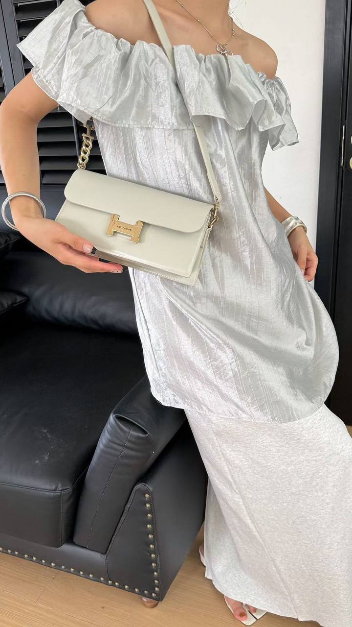 Women's Elegant Crossbody Shoulder Bag – Ivory White