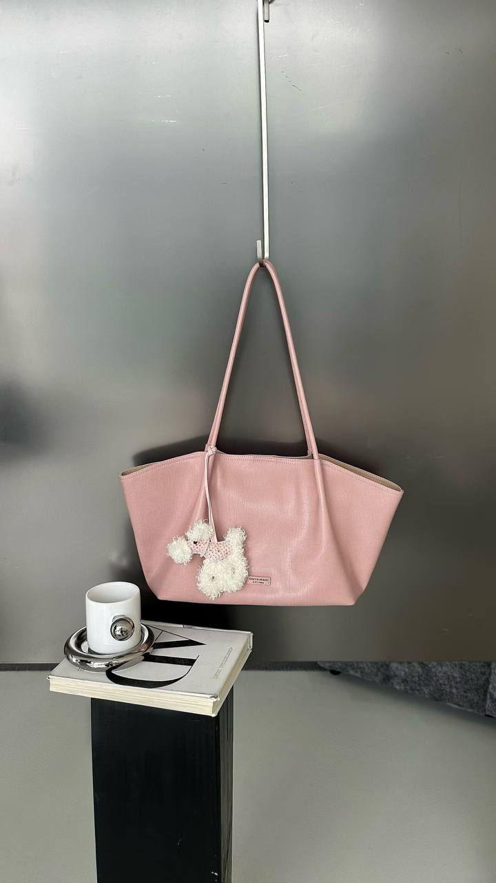 Classic Pom-Pom Tote Bag – Pink