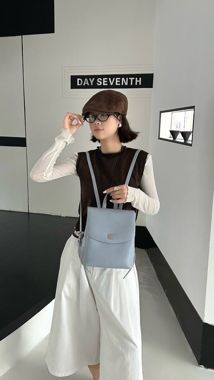 Classic Square Backpack – Light Blue