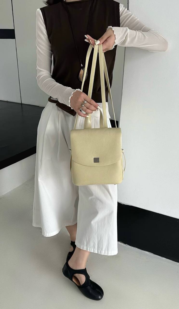 Classic Square Backpack – Cream