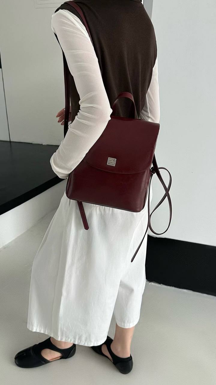Classic Square Backpack – Burgundy