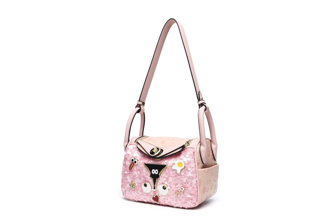 Eye Theme Pink Sequin Crossbody Bag – Women's Fashion Shoulder Bag