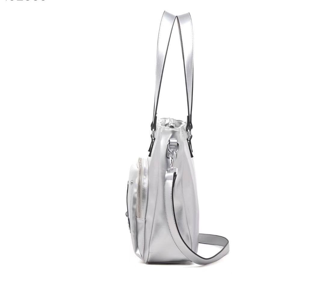 Eye Theme Urban Cat Tote – Silver Women's Shoulder Bag