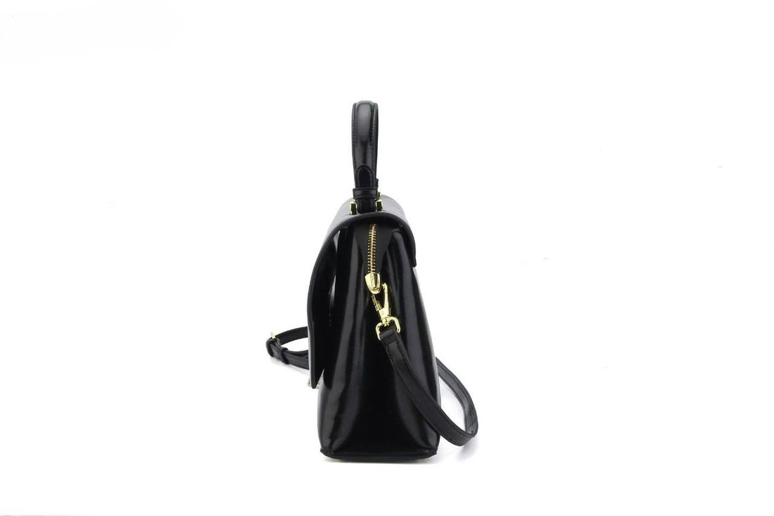 Classic Elegance Top Handle Bag – Black Women's Satchel & Crossbody Bag